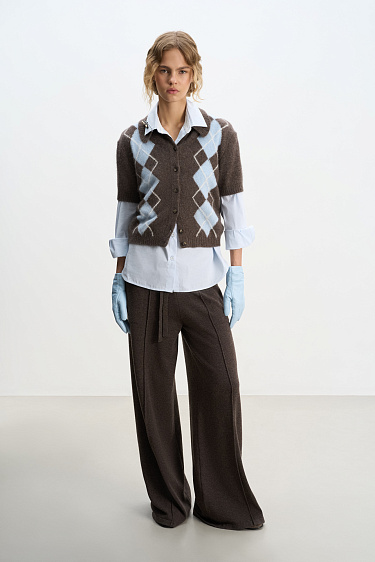 cardigan with an argyle pattern - BRUSNIKA Women Clothes