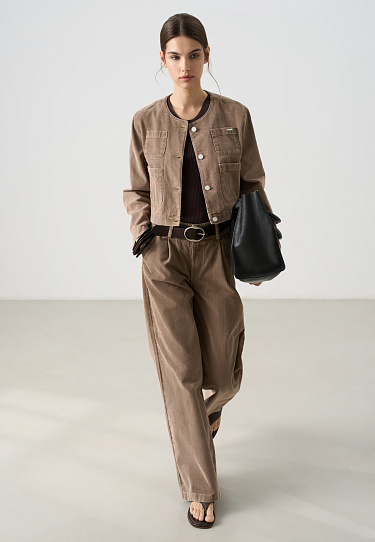 High-waisted corduroy trousers - BRUSNIKA Women Clothes