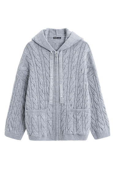 Hoodie with braids and jacquard - BRUSNIKA Women Clothes