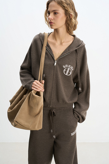 Knitted bomber made of wool - BRUSNIKA Women Clothes