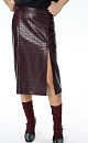 Textured faux leather midi skirt - BRUSNIKA. Women clothes