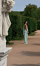 Satin dress with a scarf - BRUSNIKA. Women clothes