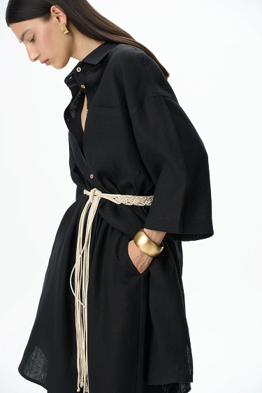 100% linen shirt dress - BRUSNIKA Women Clothes