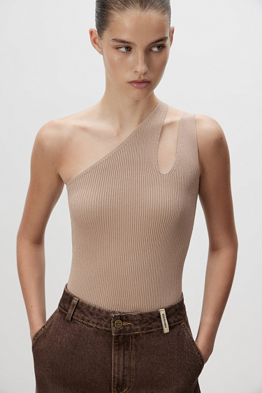 One shoulder top - BRUSNIKA Women Clothes