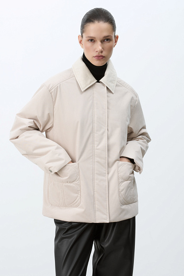 Jacket with a turn-down collar - BRUSNIKA Women Clothes