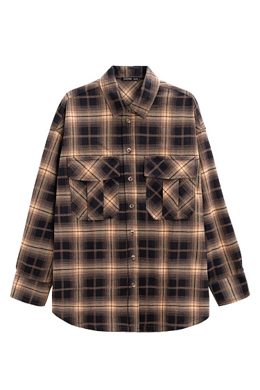 Checkered shirt with tie-dye effect - BRUSNIKA Women Clothes