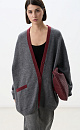 Alpaca wool cardigan with a contrasting placket - BRUSNIKA. Women clothes