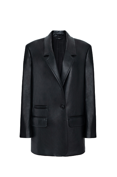 Faux leather blazer - BRUSNIKA Women Clothes