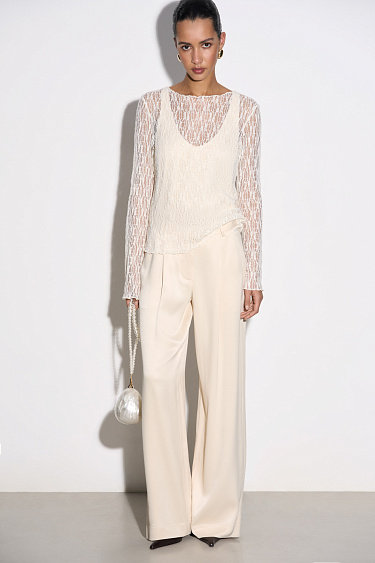 Lace longsleeve with sequins - BRUSNIKA Women Clothes