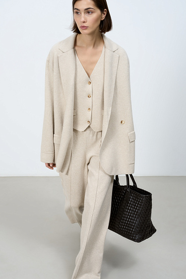 Cashmere-blend knit blazer - BRUSNIKA Women Clothes