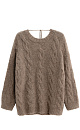 Knitted jumper with open back and braids - BRUSNIKA. Women clothes