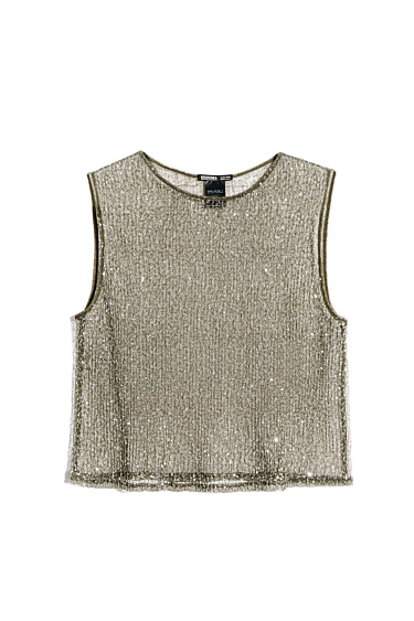 Transparent top with sequins - BRUSNIKA Women Clothes