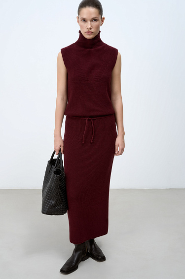 Wool knit midi skirt - BRUSNIKA Women Clothes