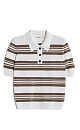 Striped viscose polo - BRUSNIKA. Women clothes