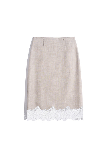 Midi skirt with lace - BRUSNIKA Women Clothes