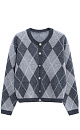 Cashmere cardigan with an Argyle pattern - BRUSNIKA. Women clothes