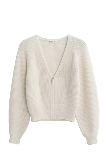Zippered fox-fur cardigan - BRUSNIKA Women Clothes
