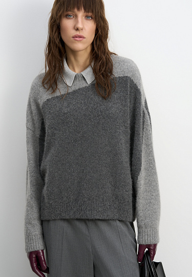 Two-tone fox-fur jumper - BRUSNIKA Women Clothes