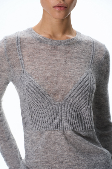 Knitted jumper with a bustier‑style imitation - BRUSNIKA Women Clothes