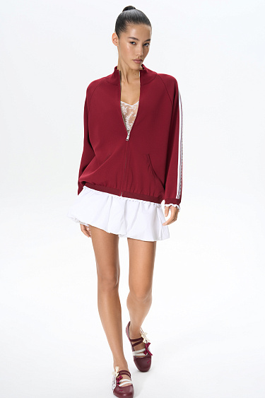 Bomber jacket with stripes and lace - BRUSNIKA Women Clothes