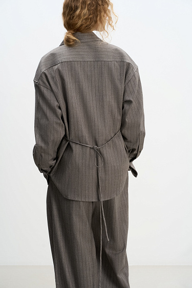 Wool shirt with big shoulders - BRUSNIKA Women Clothes
