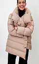 Puffer jacket with snap button closure and high collar - BRUSNIKA. Women clothes