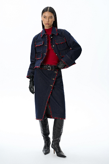 Denim jacket with fringe - BRUSNIKA Women Clothes