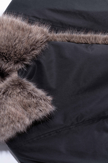 Down jacket with a fur collar - BRUSNIKA Women Clothes