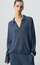 100% linen jumper with a polo collar - BRUSNIKA. Women clothes