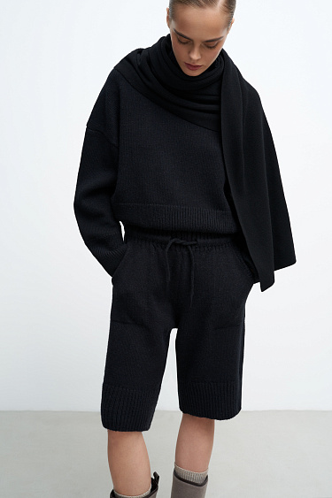 Alpaca wool knit shorts - BRUSNIKA Women Clothes