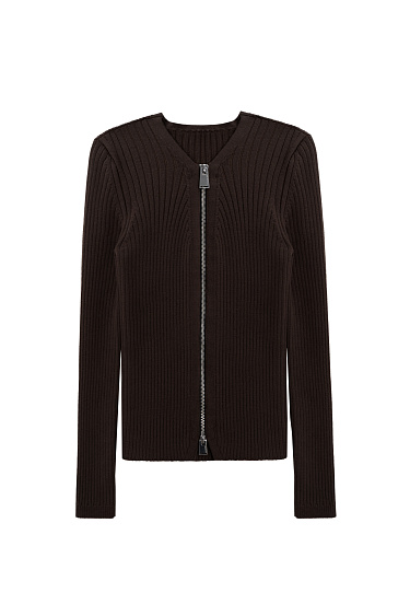 Knitted cardigan with zipper - BRUSNIKA Women Clothes