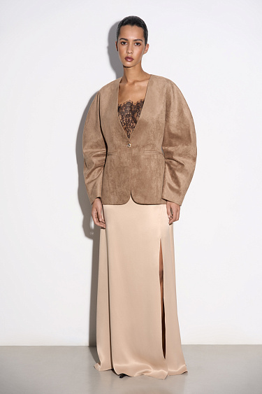 Slit satin skirt - BRUSNIKA Women Clothes