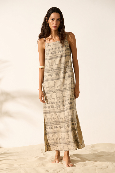 Sundress with ethnic print - BRUSNIKA Women Clothes