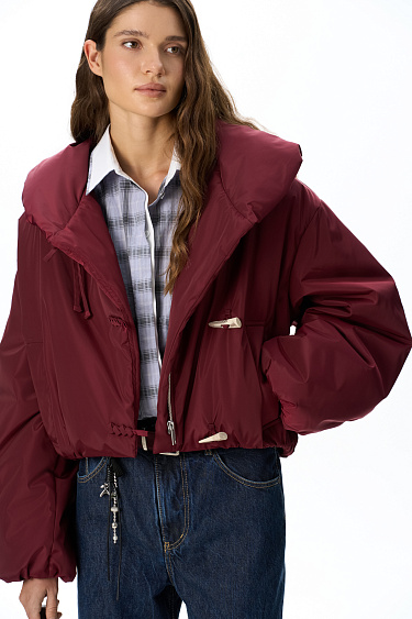 cropped jacket with an Asian fastening - BRUSNIKA Women Clothes