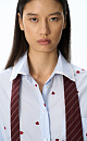 100% cotton shirt with heart-shaped print - BRUSNIKA. Women clothes