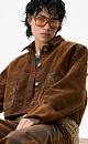 Denim jacket with a velour effect - BRUSNIKA. Women clothes