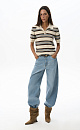 Striped viscose polo - BRUSNIKA. Women clothes