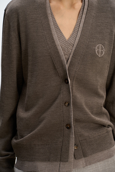 Cardigan with a imitation of a second layer - BRUSNIKA Women Clothes