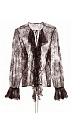 Blouse with lace frill - BRUSNIKA. Women clothes