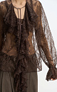 Blouse with lace frill - BRUSNIKA. Women clothes