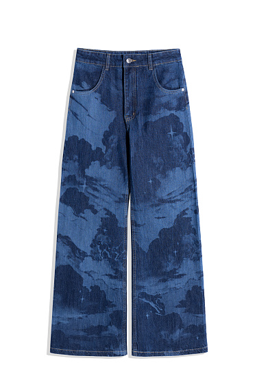 Wide jeans with a print - BRUSNIKA Women Clothes