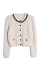 fox down cardigan with accent buttons - BRUSNIKA. Women clothes
