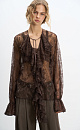 Blouse with lace frill - BRUSNIKA. Women clothes