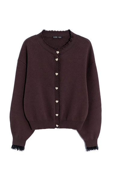 Cotton cardigan with voluminous sleeves - BRUSNIKA Women Clothes