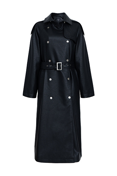 Faux leather trench coat - BRUSNIKA Women Clothes