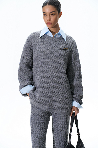 Cable-knit jumper made from 100% extrafine merino wool - BRUSNIKA Women Clothes