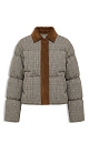Plaid down jacket with a turn-down collar - BRUSNIKA. Women clothes