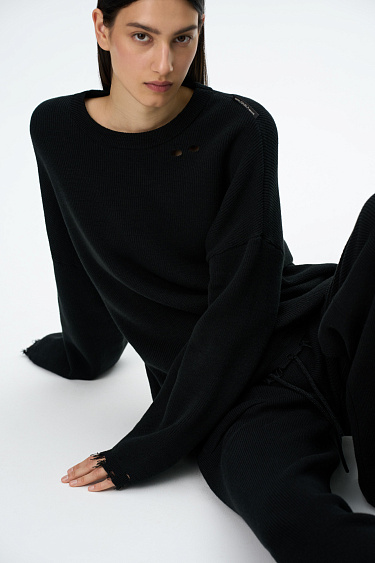 Raw edge jumper - BRUSNIKA Women Clothes