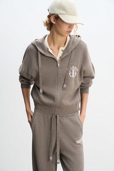 Knitted bomber made of wool - BRUSNIKA Women Clothes
