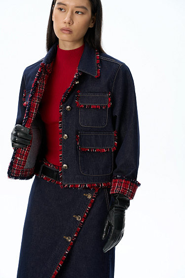 Denim jacket with fringe - BRUSNIKA Women Clothes